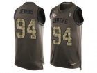 Mens Nike Kansas City Chiefs #94 Jarvis Jenkins Limited Green Salute to Service Tank Top NFL Jersey