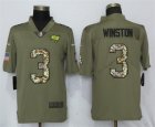 Nike Buccaneers #3 Jameis Winston Olive Camo Salute To Service Limited Jersey