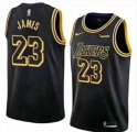 Nike Los Angeles Lakers #23 LeBron James black NBA Swingman jerseys