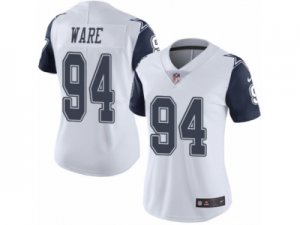 Women\'s Nike Dallas Cowboys #94 DeMarcus Ware Limited White Rush NFL Jersey