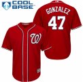 Men's Majestic Washington Nationals #47 Gio Gonzalez Authentic Red Alternate 1 Cool Base MLB Jersey