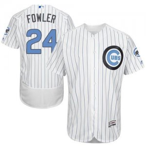 Chicago Cubs #24 Dexter Fowler White(Blue Strip) Flexbase Authentic Collection 2016 Fathers Day Stitched Baseball Jersey
