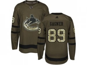 Men Adidas Vancouver Canucks #89 Sam Gagner Green Salute to Service Stitched NHL Jersey