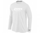 Nike Detroit Lions Authentic font Long Sleeve T-Shirt White