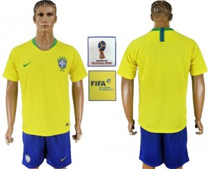 Brazil Home 2018 FIFA World Cup Mens Customized Jersey