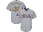 Women Chicago Cubs #40 Willson Contreras Authentic Gray 2017 Gold Champion MLB Jersey