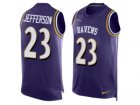 Nike Baltimore Ravens #23 Tony Jefferson Purple Team Color Mens Stitched NFL Limited Tank Top Jersey