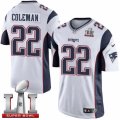 Youth Nike New England Patriots #22 Justin Coleman Elite White Super Bowl LI 51 NFL Jersey