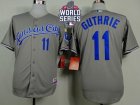 Kansas City Royals #11 Jeremy Guthrie Grey Cool Base W 2015 World Series Patch Stitched MLB Jersey