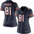 Womens Nike Chicago Bears #81 Cameron Meredith Limited Navy Blue Team Color NFL Jersey