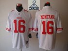 2013 Super Bowl XLVII NEW San Francisco 49ers 16 Joe Montana White jerseys (Limited)
