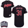 Mens Majestic Cleveland Indians #31 Danny Salazar Navy Blue 2016 World Series Bound Flexbase Authentic Collection MLB Jersey