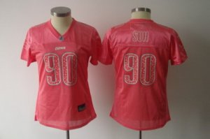 nfl Women Detroit Lions #90 Ndamukong Suh Pink