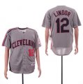 Indians #12 Francisco Lindor Gray Turn Back The Clock Jersey
