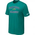 San Diego Chargers Heart & Soul Green T-Shirt