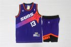 Suns #13 Steve Nash Purple Hardwood Classics Jersey(With Shorts)