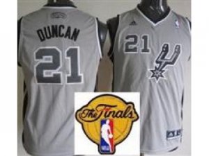 Youth San Antonio Spurs #21 Tim Duncan grey(Revolution 30 Swingman 2013 Finals Patch)
