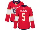 Women Adidas Florida Panthers #5 Aaron Ekblad Red Home Authentic Stitched NHL Jersey
