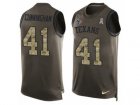 Mens Nike Houston Texans #41 Zach Cunningham Limited Green Salute to Service Tank Top NFL Jersey