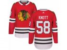 Mens Adidas Chicago Blackhawks #58 Graham Knott Authentic Red Home NHL Jersey
