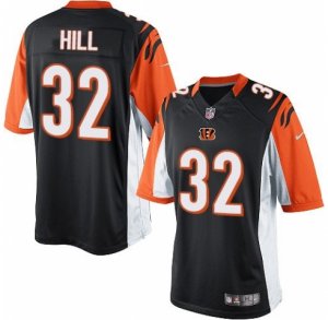 Men\'s Nike Cincinnati Bengals #32 Jeremy Hill Limited Black Team Color NFL Jersey
