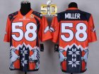Nike Denver Broncos #58 Von Miller Orange Super Bowl 50 Men Stitched NFL Elite Noble Fashion Jersey