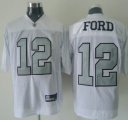 nfl Oakland Raiders #12 Ford White[Silver number]