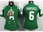 Nike Womens New York Jets #6 Sanchez Green Portrait Fashion Game Jerseys