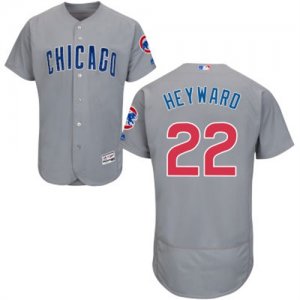 2016 Men Chicago Cubs #22 Jason Heyward Majestic Gray Flexbase Authentic Collection Player Jersey