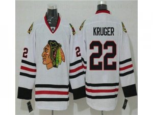 Chicago Blackhawks #22 Marcus Kruger Authentic Away White Premier Jersey