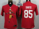 2013 Super Bowl XLVII Youth NEW San Francisco 49ers 85 Davis Red Portrait Fashion Game Jerseys