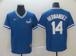 Dodgers #14 Enrique Hernandez Royal Throwback Jersey