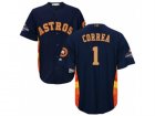Men Houston Astros #1 Carlos Correa Navy 2018 Gold Program Cool Base Stitched Baseball Jersey