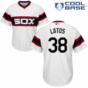 Men\'s Majestic Chicago White Sox #38 Mat Latos Authentic White 2013 Alternate Home Cool Base MLB Jersey