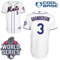 New York Mets #3 Curtis Granderson White Alternate Cool Base W 2015 World Series Patch Stitched MLB Jersey