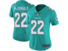 Women Nike Miami Dolphins #22 T.J. McDonald Vapor Untouchable Limited Aqua Green Team Color NFL Jersey