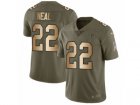 Men Nike Atlanta Falcons #22 Keanu Neal Limited Olive Gold 2017 Salute to Service NFL Jersey