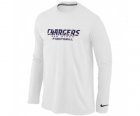 Nike San Diego Charger Authentic font Long Sleeve T-Shirt White