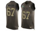 Mens Nike New York Jets #67 Brian Winters Limited Green Salute to Service Tank Top NFL Jersey