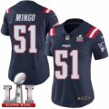 Womens Nike New England Patriots #51 Barkevious Mingo Limited Navy Blue Rush Super Bowl LI 51 NFL Jersey