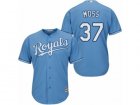 Mens Majestic Kansas City Royals #37 Brandon Moss Replica Light Blue Alternate 1 Cool Base MLB Jersey