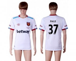 West Ham United #37 Page Away Soccer Club Jersey