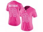 Womens Nike Atlanta Falcons #70 Jake Matthews Limited Pink Rush Fashion NFL Jersey