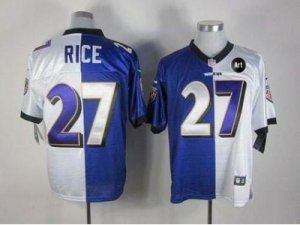 Nike Baltimore Ravens #27 Ray Rice purple-white jerseys[Elite Art Patch]
