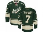 Mens Reebok Minnesota Wild #7 Chris Stewart Authentic Green Third NHL Jersey