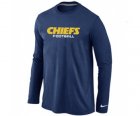 Nike Kansas City Chiefs Authentic font Long Sleeve T-Shirt D.Blue