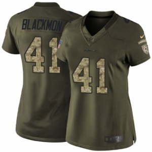 Women\'s Nike Washington Redskins #41 Will Blackmon Limited Green Salute to Service NFL Jersey