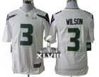 Nike Seahawks #3 Russell Wilson White Super Bowl XLVIII NFL Limited Jersey