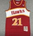 Women Hawks #21 Dominique Wilkins Red Hardwood Classics Jersey