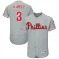 Phillies #3 Bryce Harper Gray 150th Patch Flexbase Collection